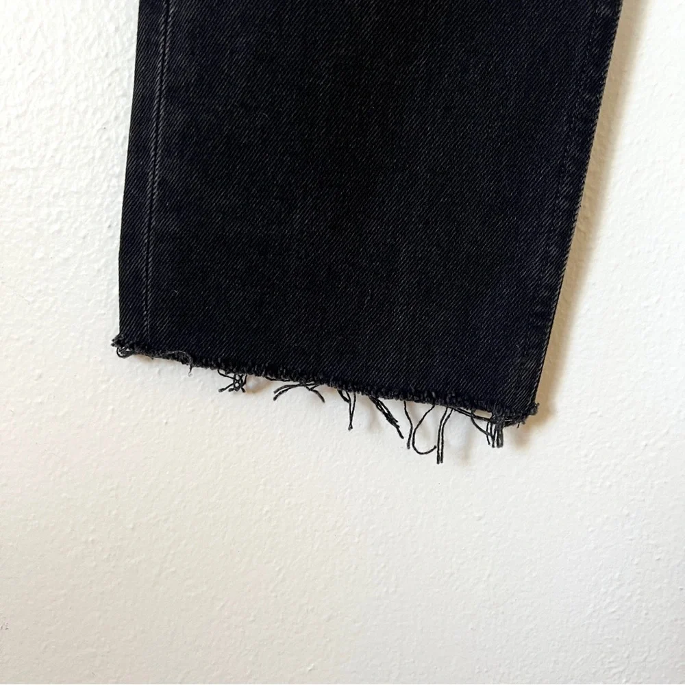 AGOLDE Cherie High Rise Straight Jeans Distortion Black Distressed - Picture 6 of 10